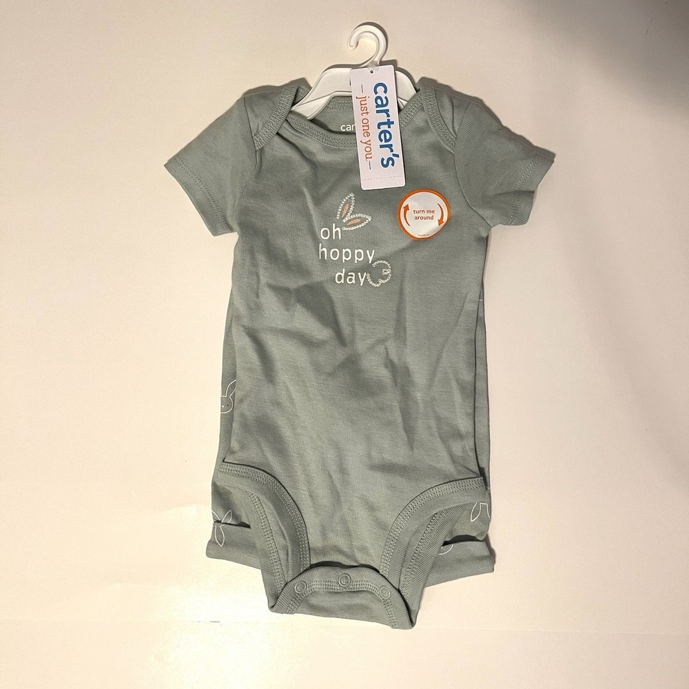 Carter's Baby Boy Outfit Set Newborn Plaid Bodysuit Bunny Pants NWT - Picture 3 of 8